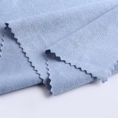 China Anti-static Polyester Faux Stretch Suede Fabric Fast Shipping Esse Sofa Linen Fabric for sale