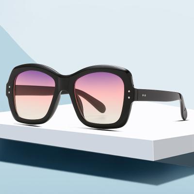 China Fashion transparent oversized oval sunglasses polygon glass men and women retro rectangle personality large frame sunglasses for sale