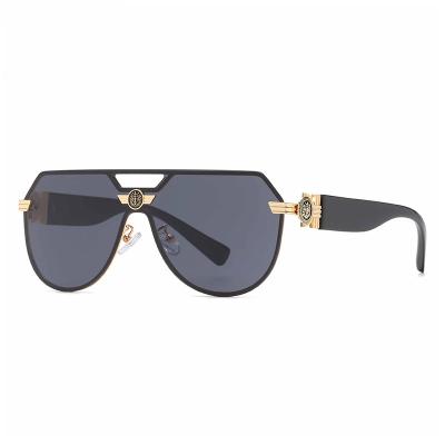 China Fashion one-piece sunglasses 2022 main cool lens men's sunglasses new gradient fashion oversized round hollow one-piece sports sunglasses wholesale for sale