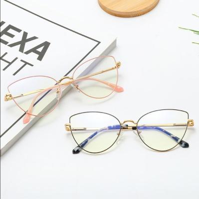 China China Factory Quality Anti Ray Optical Glasses 91209 Flat Blue Cat Eye Cat Eye Frame Myopia Frame New Trend Blue Women Glasses for sale