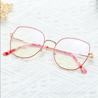 China 91212 New Metal Retro Eyeglasses Women's Glasses Frame Acetic Acid Optical Glasses Frame Round Mirror Frame Handmade Flat Leg for sale