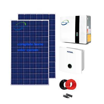 China Home Off Grid 5KW Home Use Solar Power System Mono Series Solar Panels Mounting MPPT Integrated Controller Solar Home Lighting System for sale