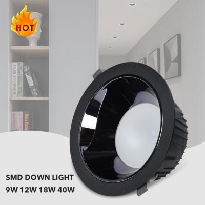 China Free Sample Hotel Ceiling Recessed Trimless Modern Desk 9W 12W 18W 40W Smd Around Anti-glare Led Downlight With Driver for sale