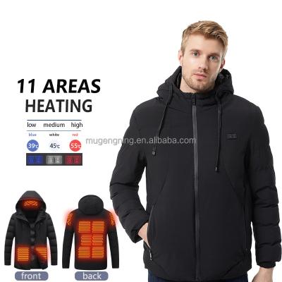 China Breathable Back Men's USB Breathable Back Coat Battery Zones Jacket 11 Outdoor Winter Wear Heated Jacket For Men for sale