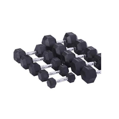 China Good Hex Dumbbell Big Home Use Rubber Dumbbell Fitness Dumbbell Set en venta