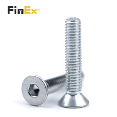 China Pan Factory Supply Hexagon Recessed Countersunk Galvanized Flat Head Socket Cap Screw for sale