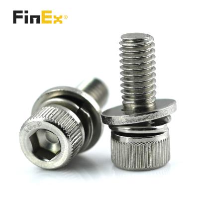 China Pan Custom 10.9 Grade Washer Hex Socket Double Head SEMS Combination Nickel Plated Galvanized Screw for sale