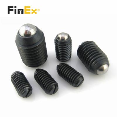 China Pan Custom Black Oxide Spring Loaded Ballpoint Pen Ball Bearing Spring Plunger Slotted Worm Adjustment Screw for sale