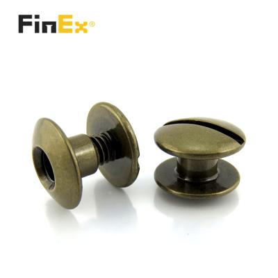 China Pan Custom Antique Bronze Color Chicago Men's Women's Steel Screw For Leather Decoration for sale