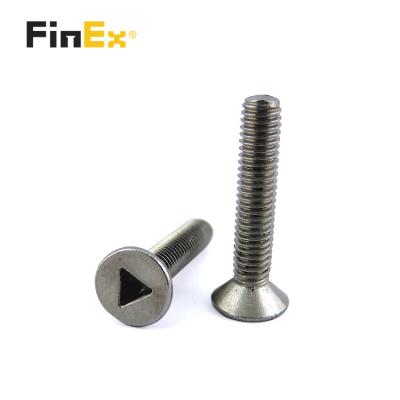 China Flat Countersunk Pan M3 16mm Length Triangle Head Drive Anti Theft Security Screw for sale