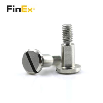 China Pan Free Sample M3 Nickel Plated Flat Head Slotted Half Threaded Step Shoulder Screws for sale