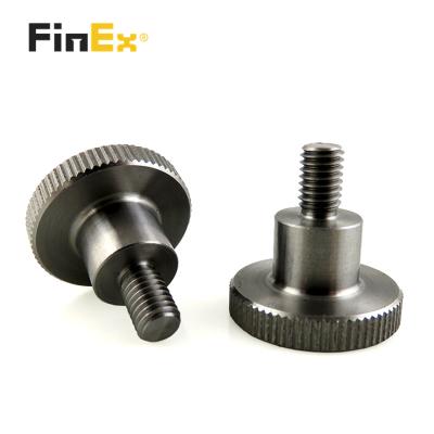 China Flat Pan Custom Lathe Turning Stainless Head Thumb Step Bolt Knurled Shoulder Screw for sale