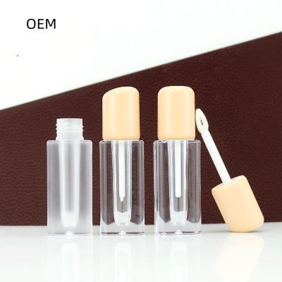 China Diamond 2ml Private Label Tube Lip Gloss Lip Gloss Cosmetic Containers Custom Slanted Lid ABS Plastic Tube for sale