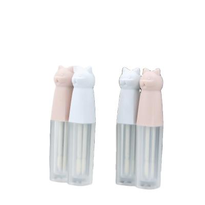 China Custom Cute Cat Cosmetic ABS Plastic Containers Lip Gloss Tube Private Label Lip Gloss Tube 3ml Lip Gloss Tube for sale