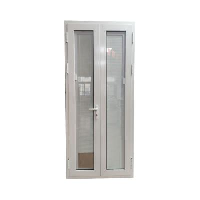 China Aluminum Swing Double Leaf Tempered Glass Casement Window Doors for sale