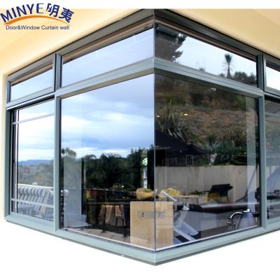 China Fixed aluminum frame reinforced seamless corner window design for sale