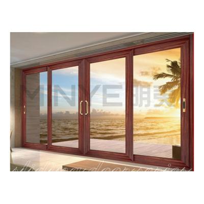 China Traditional Modern Commercial Aluminum Wood Sliding Glass Doors for sale