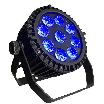 China LANDSCAPE 9pcs 10w Die Cast IP65 9*10w DMX Aluminum Outdoor Wash Par Can Waterproof Flat RGBW 4in1 9x10w LED Par Light For Stage Concert for sale