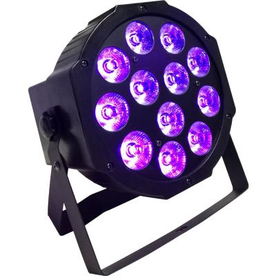 China Sports Stadiums DJ Mega 64 Profile Plus Ultra Bright 12*4w Quad Wash Par Can Flat RGB+UV 4in1 12x4w DMX LED Par Light For Stage for sale