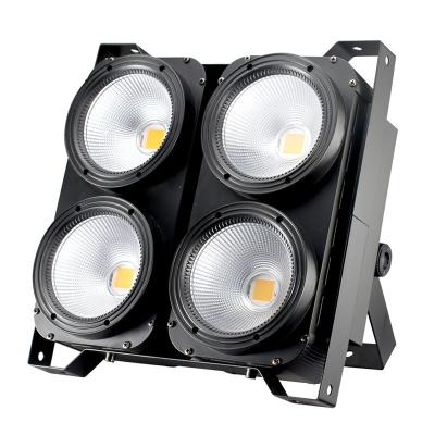 China Sports/Stage/Bar/Wedding/Business 4*100w 400w Stadiums Led Hot Cold 2 Color Eyes Light 4 Colors Cob Assist Blinder Outdoor Flashing Light For Wedding DJ Performance for sale