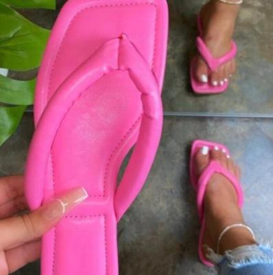 China C2695-fashion trend women mules shoes women square toe sandals flip flops slippers for women for sale