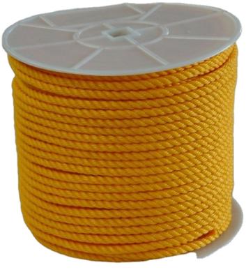 China Packing 3 Strand Twisted Color Polypropylene Yellow Rope / PP Packing Rope for sale