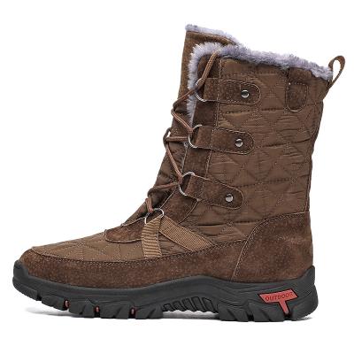 China Cushioning Ankle Black Lace Up Snow Boots For Men Winter Snow Snow Boots Flat Anti-skid Mens Snow Boots for sale