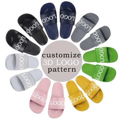 China HOT SLIPPERS Large Size Customized Custom Made Logo Womens Unisex Outdoor Sandals House Print Design Slide Home Slippers For Men for sale