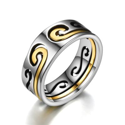 China Romantic Hippie Student Couples Ring Circle Charm Ring Two In One Ring Couples for sale