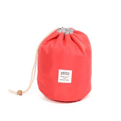 China Fashion Cylinder Large Capacity Wash Bag Portable Finished Mini Single Layered Makeup Bag for sale