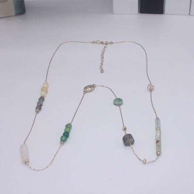 China BOHEMIA Fashion Natural Boutique Jade Cylindrical Crystal Cylindrical Necklace for sale