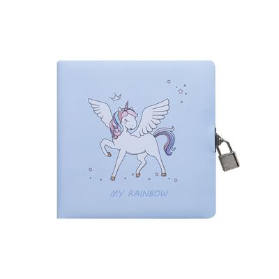 China Cute Hardcover Book PU Unicorn Notebook with Lock for Kids Girls for sale