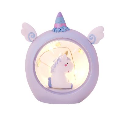 China Unique Unicorn Night Light Decoration Bedroom Child Gift Night Lamp in Battery for sale