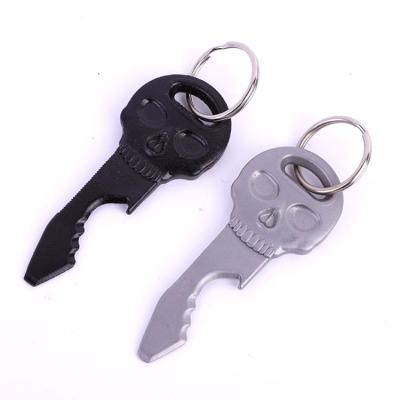 China Wholesale Custom Viable Halloween Skull-shape Key Chain Bottle Opener With Metal Key Ring for sale