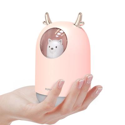 China wholesale cute deer humidifier home/desktop portable led lightweight usb design for sale