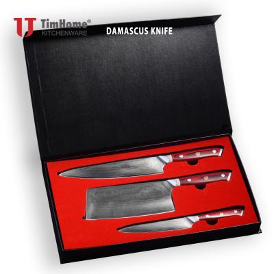 China New Profession Viable Kitchen Knives Set Damascus Steel Knife Set With Magnetic EVA Box for sale