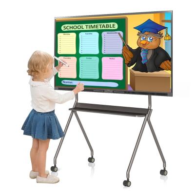 China Office School Multimedia Tools Educational School Use Android 8.0/9.0/11.0 Touch Screen Show Interactive Smart Flat Panel for sale