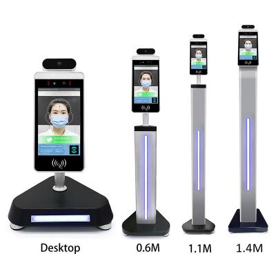 China AI face recognition terminal 8 inch all in one face recognition body temperature access control terminal for sale