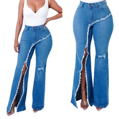 China 2022 high quality control women's denim drop jeans women's blue jeans breathable outfits for sale