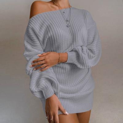 China Autumn And Winter Long Sleeve Dress Breathable Hot Selling Casual Knitted Sweater Dress Women Clothing for sale