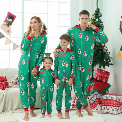 China Wholesale Breathable Blue And Green Cartoon Holiday Pajama Sets Family Christmas Pajamas Sets Christmas Overalls for sale