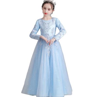 China Anti-wrinkle vestido girls fall and winter plus border velvet dress bridesmaid princess dress show tutu skirt for sale