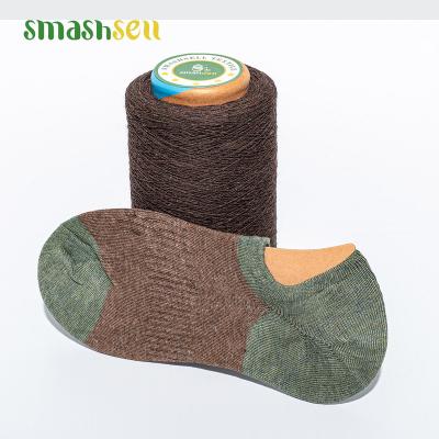 China Eco - Friendly Promotional Green Socks Anti - Static Hand Knitting Open End Yarn Dyed Fabric for sale