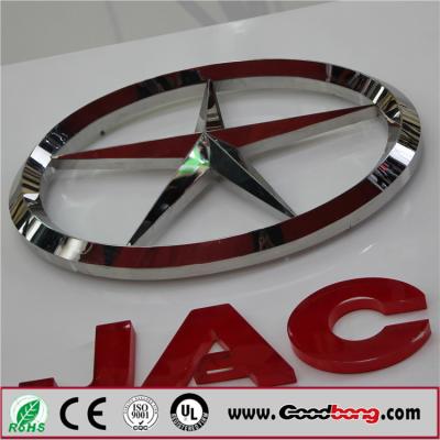 China Round vacuum forming Acrylic 3D Chrome Car Logo for sale