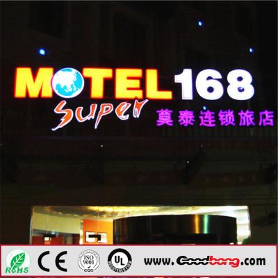 China Outside High Forming Acrlic Illuminated LED Neon Sign for hotel for sale