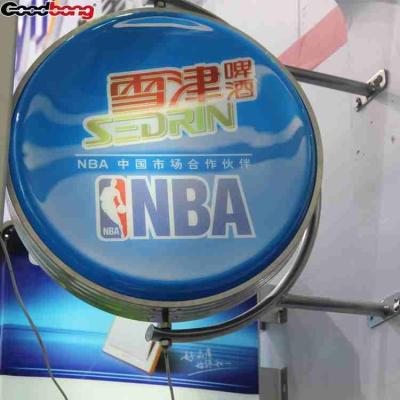 China Round Free Standing Scrolling Aluminium Beer light box signage for sale