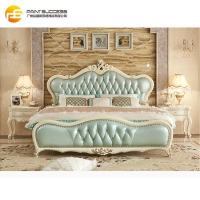 China Custom Made Elegant European Leather Beds Lauder Bedroom Furniture Wooden Furniture Classic Bed Eco-friendly for sale