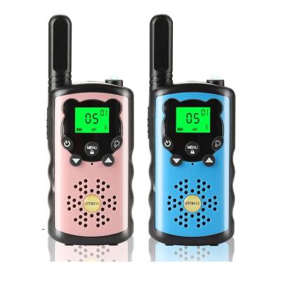 China Tiny Plastic Walkie Talkie Intercom Interphone Toy 0.5W 5 Kilometers Green Mini Rechargeable Long Range 22 Channel 2 Way Kids Walkie Talkies for sale