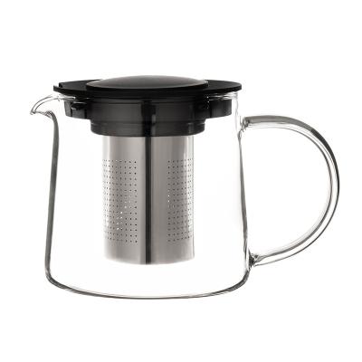 China Hot Selling 750ml Borosilicate Handmade Multifunctional Viable Glass Pitcher Coffee Glass Teapot for sale