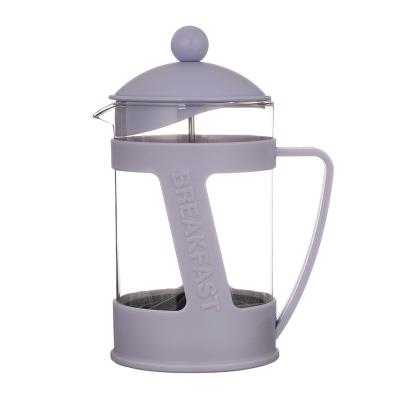 China Travel Borosilicate Stocked Coffee Mug with Press Lid French Press Coffee Maker for sale